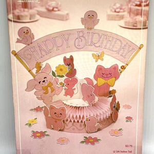 Sugar N Spice Birthday Party Honeycomb Centerpiece Pink Vintage‎ 1982 Hallmark